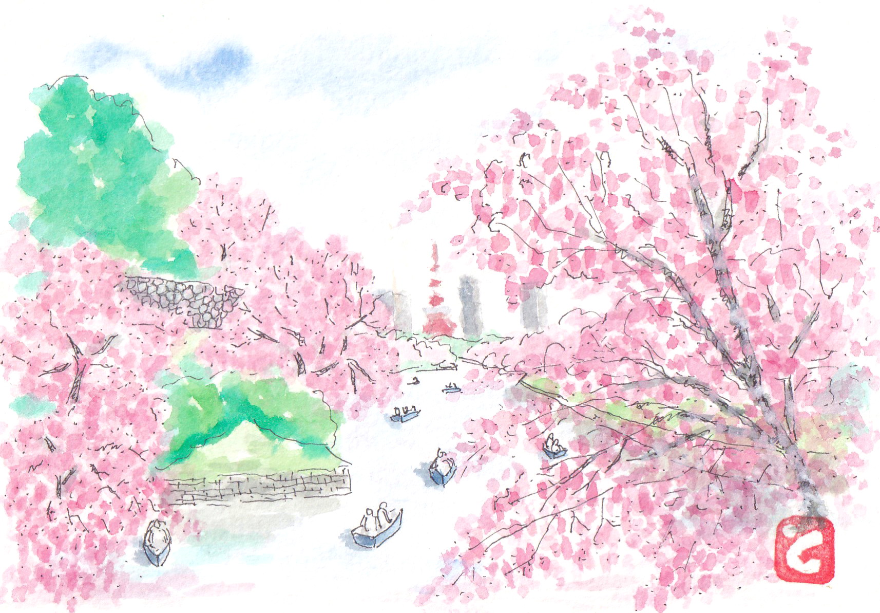 東京の風景画 | おえかきのだっち